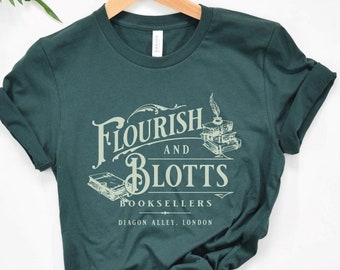 Wizard Book Shop Shirt, Flourish Blotts Shirt, Book Nerd Shirt, Universal Studios Shirt, Bookish Shirt, Wizard Crewneck, Wizard Book Shirt