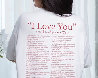 Different Ways Say I Love You Shirt, I Love You in Books Quotes, Comfort Color Shirt, Book Merch Tee, Bookish Shirt, Reader Merch, Book Gift