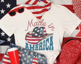 Made In America Shirt, 4. Juli Shirt, Vintage Patriotischer Pullover, Memorial Day Pullover, Team USA, American Hoodie, Damen 4. Juli T-Shirt