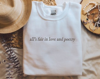 All's Fair In Love And Poetry Sweatshirt, Tortured Poets Rundhalsausschnitt, TTPD Shirt, Tortured Poets Shirts, Liebe und Poesie