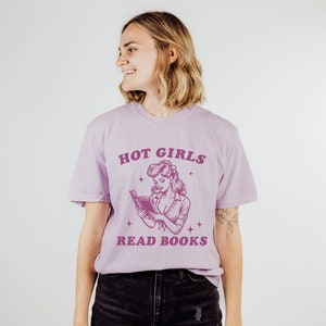 Hot Girls Read Books Shirt, Comfort Color Book Shirt, Gift for Her, Bookish Shirts, Book Club Shirt, Gift For Book Lover, Pretty Girls Read Orchid