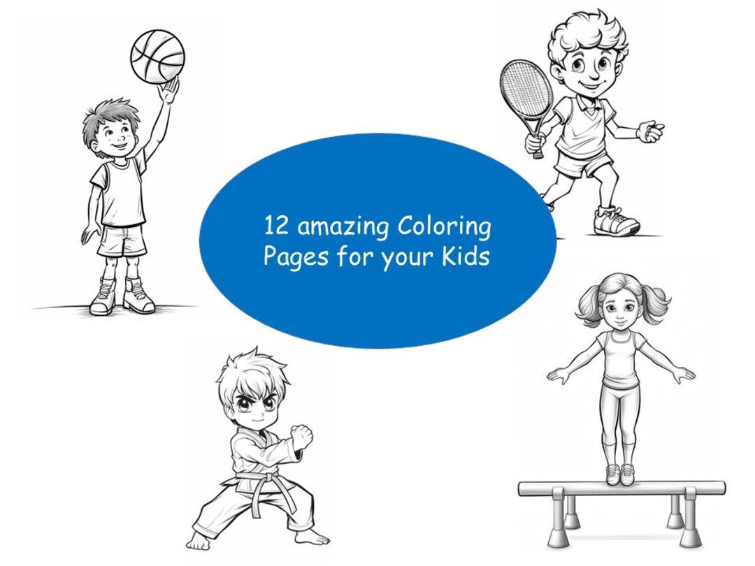 12 Awesome Sports Kids Coloring Pages Printable Instant - Etsy