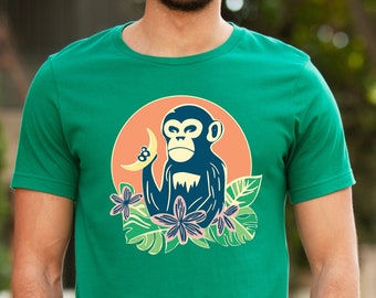 Hungry Monkey Graphic Tshirt, Monkey Business Shirt, Animal Lover Tshirt, Animal Shirt, Nature Lover Tee, Funky Monkey Shirt, Funny Monkey