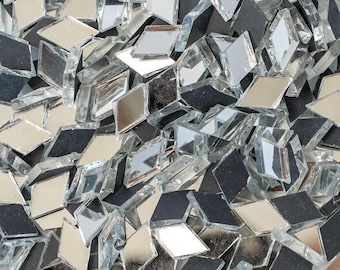300 stuks spiegelmozaïektegels | Diamantvorm | Handgeslepen glasmozaïeken | Mozaïekbenodigdheden | Mozaïekkunstbenodigdheden | Turkse Mozaïek Lamptegels