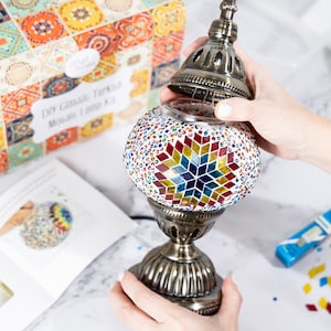 DIY Mosaic Lamp Kit, Mosaic kit for adults, Birthday Gift, gift for him, gift for her, Turkish Ottoman gift, US Plug with Video Instructions image 3