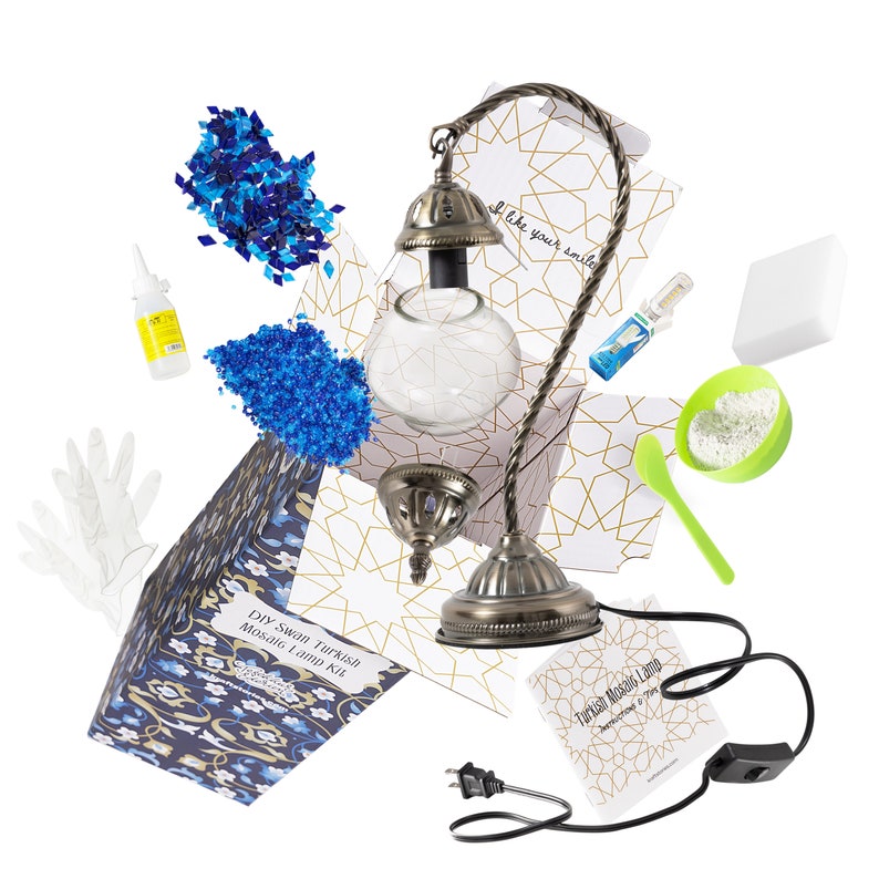 DIY Turkish Lamp Kit, Mosaic kit for adults, Birthday Gift, DIY Moroccan mosaic Lamp, Moroccan Lantern, Mosaic Kit with Video Instructions image 7