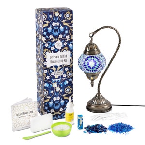 DIY Turkish Lamp Kit, Mosaic kit for adults, Birthday Gift, DIY Moroccan mosaic Lamp, Moroccan Lantern,  Mosaic Kit with Video Instructions