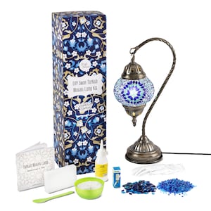 DIY Turkish Lamp Kit, Mosaic kit for adults, Birthday Gift, DIY Moroccan mosaic Lamp, Moroccan Lantern,  Mosaic Kit with Video Instructions