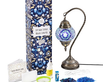 DIY Turkish Lamp Kit, Mosaic kit for adults, Birthday Gift, DIY Moroccan mosaic Lamp, Moroccan Lantern,  Mosaic Kit with Video Instructions