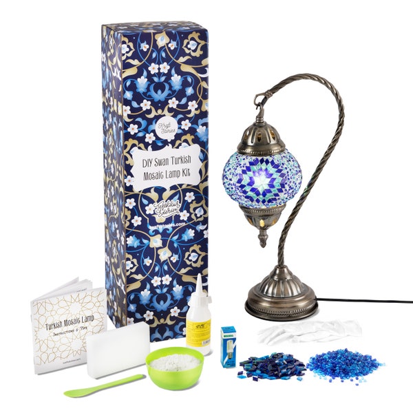 DIY Turkish Lamp Kit, Mosaic kit for adults, Birthday Gift, DIY Moroccan mosaic Lamp, Moroccan Lantern,  Mosaic Kit with Video Instructions