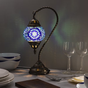 DIY Turkish Lamp Kit, Mosaic kit for adults, Birthday Gift, DIY Moroccan mosaic Lamp, Moroccan Lantern, Mosaic Kit with Video Instructions Blue Pattern