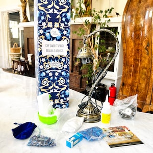 DIY Turkish Lamp Kit, Mosaic kit for adults, Birthday Gift, DIY Moroccan mosaic Lamp, Moroccan Lantern, Mosaic Kit with Video Instructions image 8