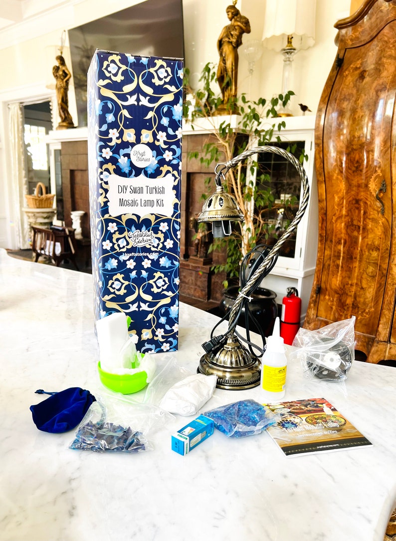 DIY Turkish Lamp Kit, Mosaic kit for adults, Birthday Gift, DIY Moroccan mosaic Lamp, Moroccan Lantern, Mosaic Kit with Video Instructions image 8