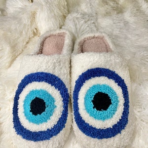 Evil Eye Fuzzy Comfortable Slippers