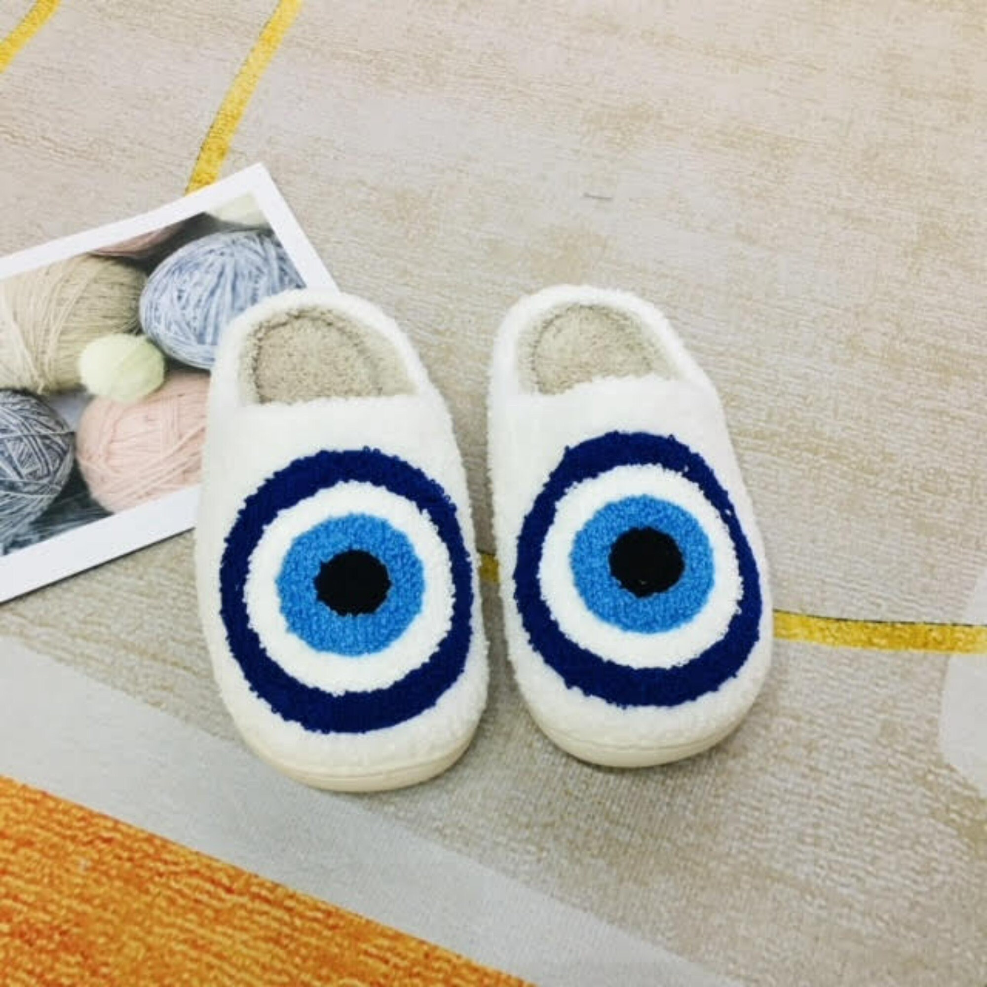 Evil Eyes Slippers For Women Mem Cactus Slippers