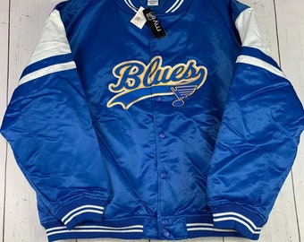 Vintage St Louis Blues Hockey Full Zip Windbreaker Jacket Size 