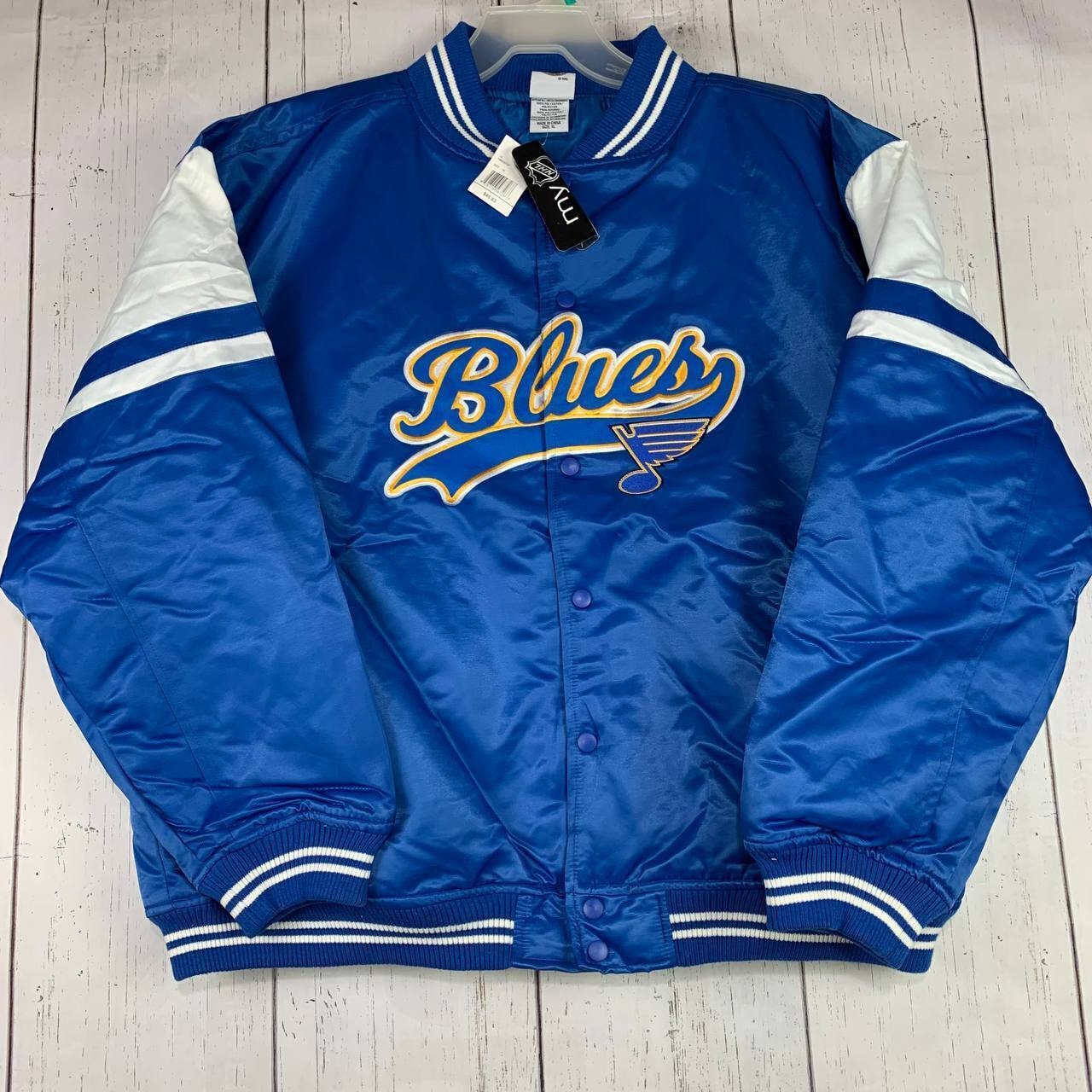 ST. LOUIS BLUES NHL Hockey Satin Starter Varsity Jacket Men's New XL