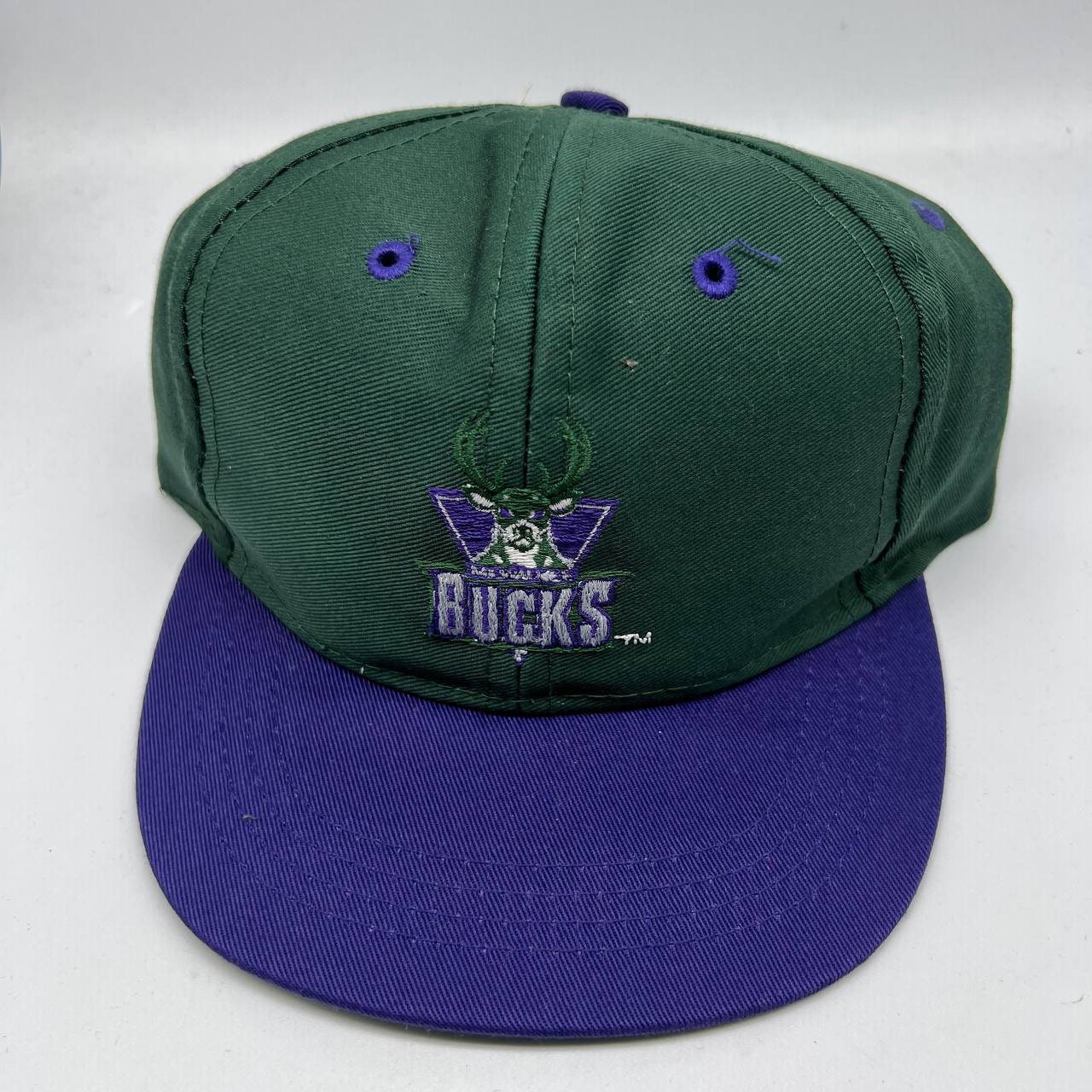 Milwaukee Bucks Baseball Hat SnapBack Cap Rare Vintage Retro Purple/Green NBA