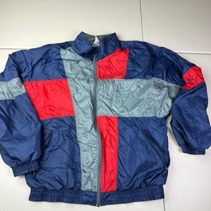 PUMA Fluo Zipper Jacket 1980s Raver Multicolor Windbreaker 