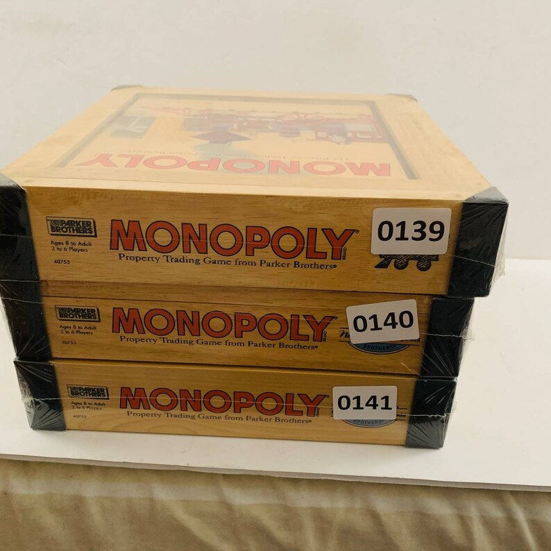 Vintage Monopoly Wooden Box Board Game Nostalgia Series All Etsy