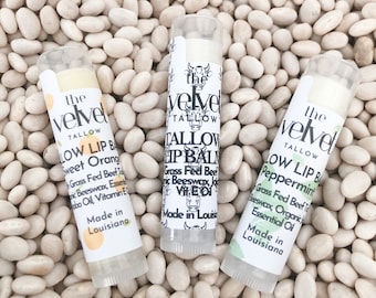 CARNIVORE Tallow Lip Balm, Sweet Orange EO, Made from Luxurious Beef Tallow, Makes a Great Gift, Tallow Chapstick Lip Balm