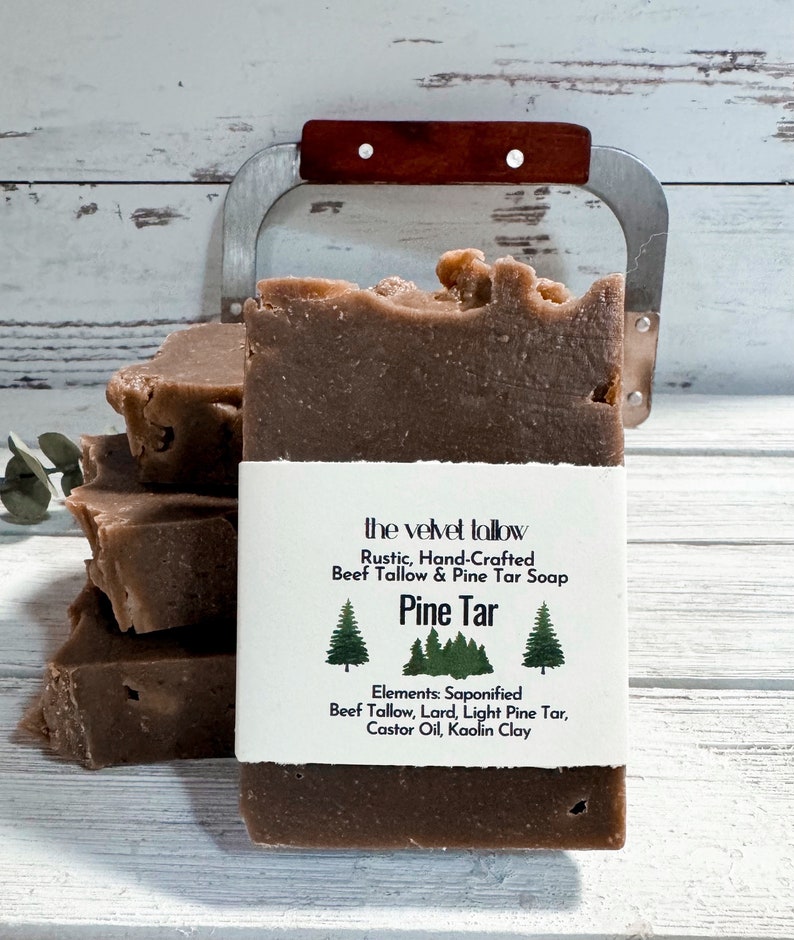 Pine Tar Soap, Made With Tallow, Natural Soap Bar Made With Light Pine ...
