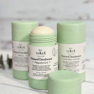Natural Deodorant with Grass Fed Tallow that Works, Aluminum Free in Eco Friendly Container, Zero Waste, Sensitive Skin, Baking Soda Free