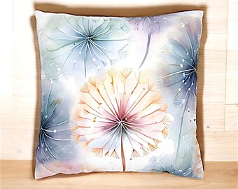 Colorfol Dandelion Pillow Cover, Dandelion Pillowcase, Dandelion Cushion Covers, Housewarming Gift, Throw Pillow Cover
