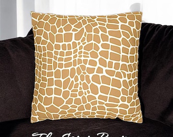 フェイクスエード ニュートラル スネークスキン柄 アニマルプリント 枕カバー、クッションカバー、装飾クッションカバー、クッションカバー、