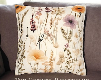 Wildlflowers Throw Pillow Cover Case Home Decor, Colorful Flower Pillowcase, Farmhouse Decor Throw Pillow, Spring Cushion, Home Decor