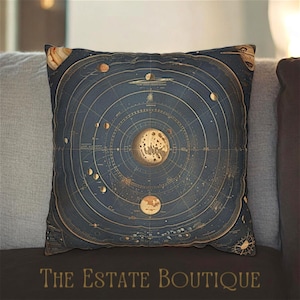 Funda de almohada con mapa celeste antiguo, almohada con mapa celeste, almohada con mapa antiguo, almohada celeste vintage, cojín con mapa estelar