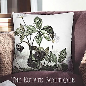 Green Watercolor Dandelion Leaves  Painting Square Throw Pillow Cover Case Home Decor Throw Cushion Covers Throw Cushions Accent Pillows