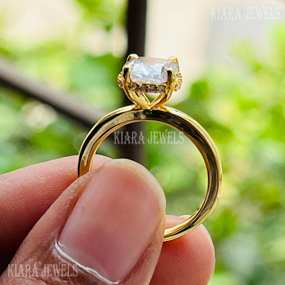 Anillo de compromiso de boda con solitario para mujer con