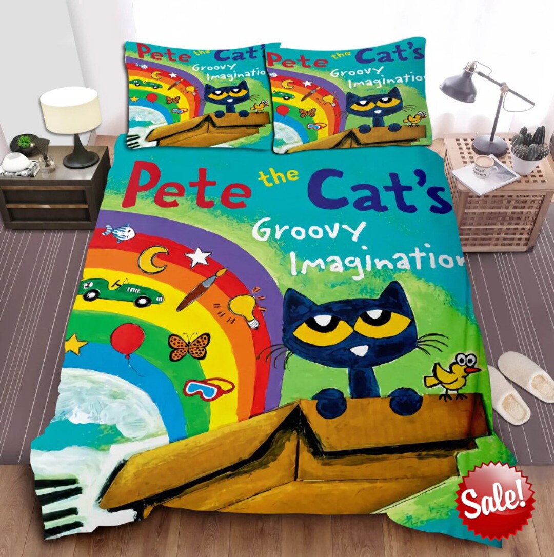Pete the Cat Bedding Set Pete the Cat is Groovy Quilt Etsy