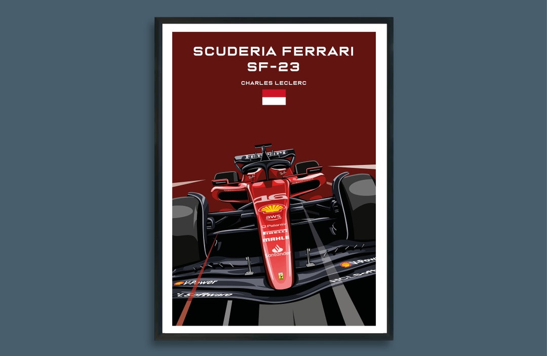 Affiche Charles Leclerc F1 Grand Prix Ferrari Cadeau fan de
