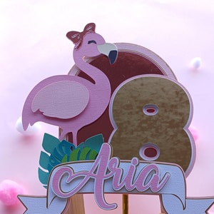 Tropical Flamingo Cake topper|SVG & silhouette studio cut files for Cricut/Silhouette machines. Instant Digital Download