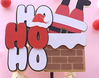 Weihnachtsmann Kuchen Topper | SVG & Silhouette Studio Schnittdateien für Cricut/Silhouette Maschinen. Sofort Download