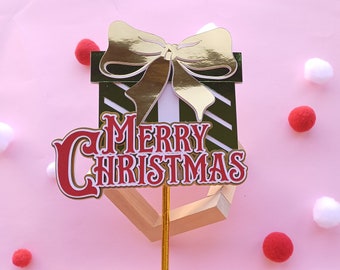 Christmas Box cake topper |SVG & silhouette studio cut files for Cricut/Silhouette machines. Instant Download