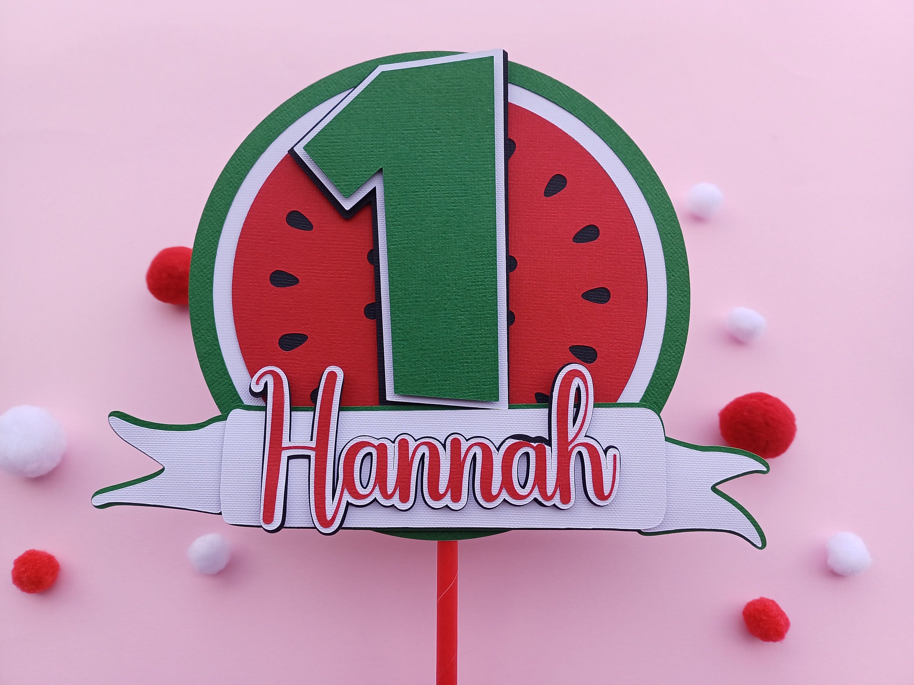 Topper Meilon One in a Melon Birthday Cake Topper .svg & Silhouette Studio - Etsy
