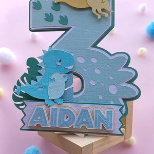 Nummer 3: dinosaurus verjaardagstaart topper .svg & silhouette studio cut-bestanden voor Cricut/silhouette-machines. Directe digitale download