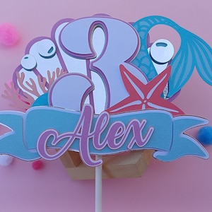 Numbered Mermaid birthday cake topper .svg & silhouette studio cut files for Cricut and Silhouette machines. Instant Digital Download