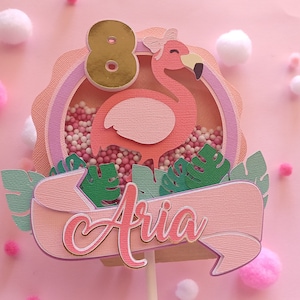 Flamingo Shaker Cake topper | SVG & silhouette studio cut files for Cricut/Silhouette machines. Instant Digital Download