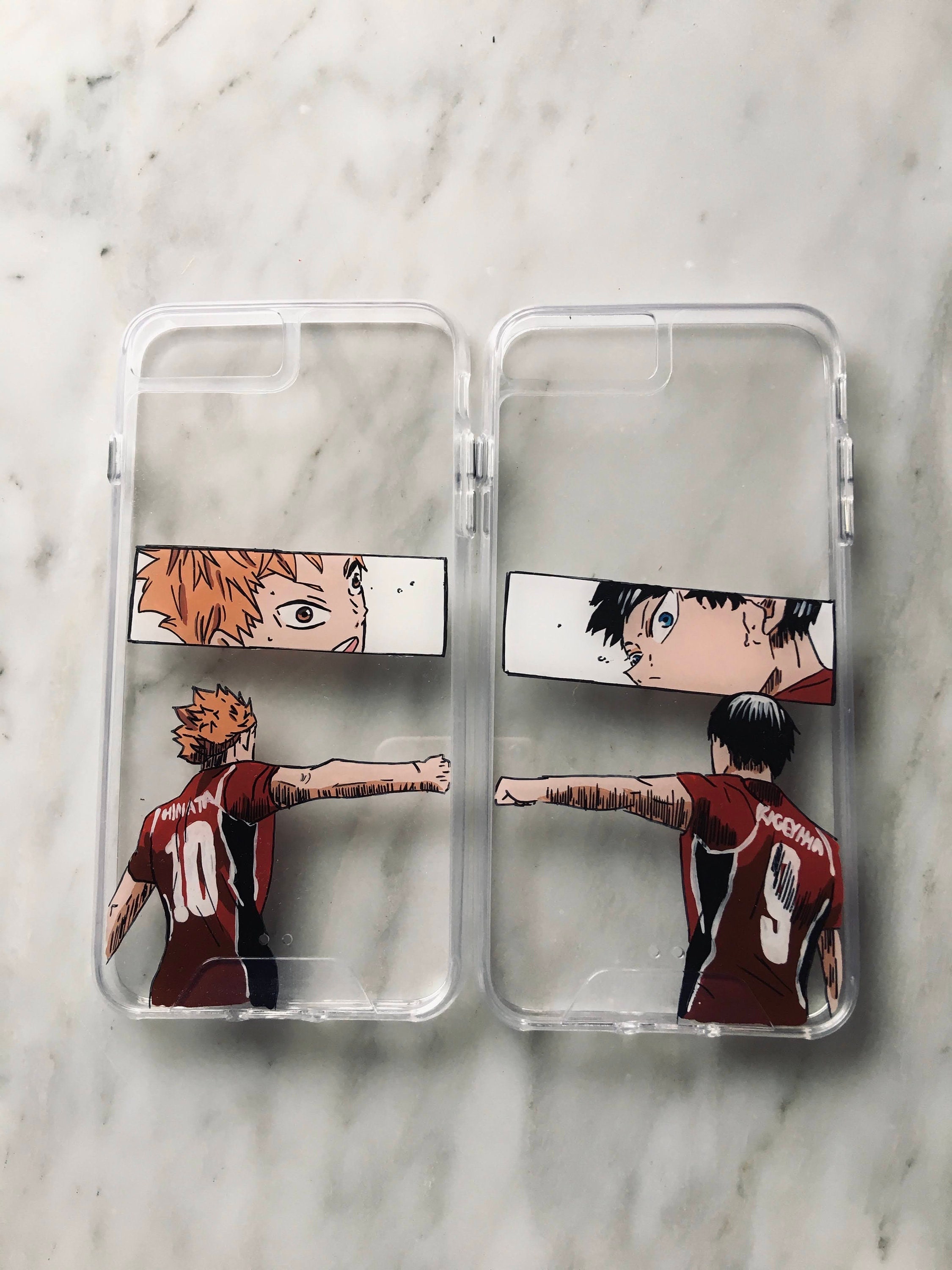Custom Matching Anime Phone Case Haikyuu Glass Painting Gift