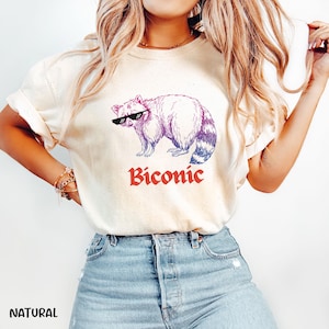 Biconic Raccoon Funny Trash Panda Weirdcore Bisexual Wlw Bisexual Pride Bi Pride Shirt Subtle Bisexual Subtle Bi Pride Iconic shirt Bi Flag