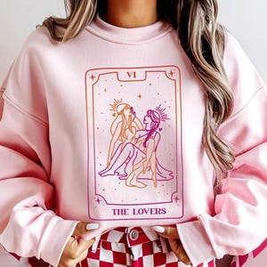 Suéter Lésbico Orgulho Lésbico Camiseta Sáfica Feminina Moda Lésbica Orgulho Sutil Roupas Gays Produtos do Orgulho Camiseta com Carta de Tarô de Bruxa