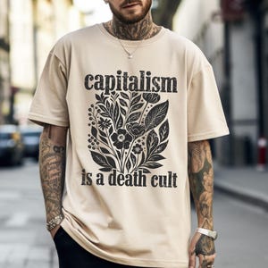 Maglietta Eat The Rich Affonda i ricchi Tassa i ricchi Abbigliamento alternativo Magliette politiche anarchiche Maglietta inappropriata Magliette offensive Grafica vintage immagine 2