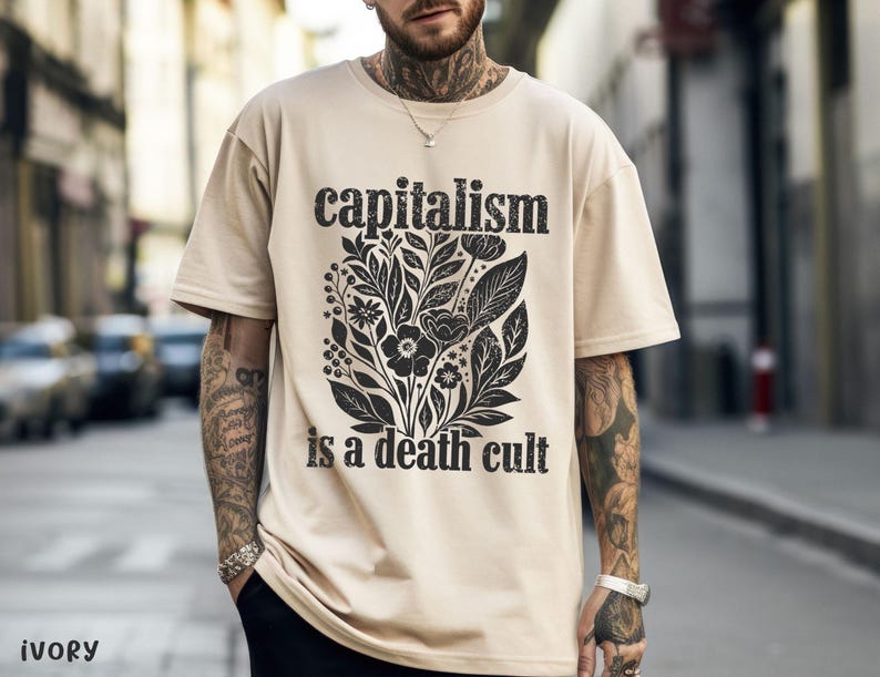 Maglietta Eat The Rich Affonda i ricchi Tassa i ricchi Abbigliamento alternativo Magliette politiche anarchiche Maglietta inappropriata Magliette offensive Grafica vintage immagine 2