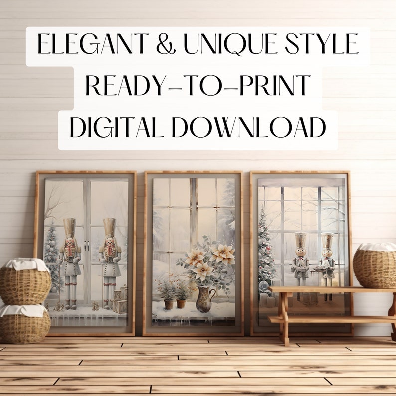 Set of 3 Christmas Nutcracker Wall Art Bundle of Nutcracker Etsy UK