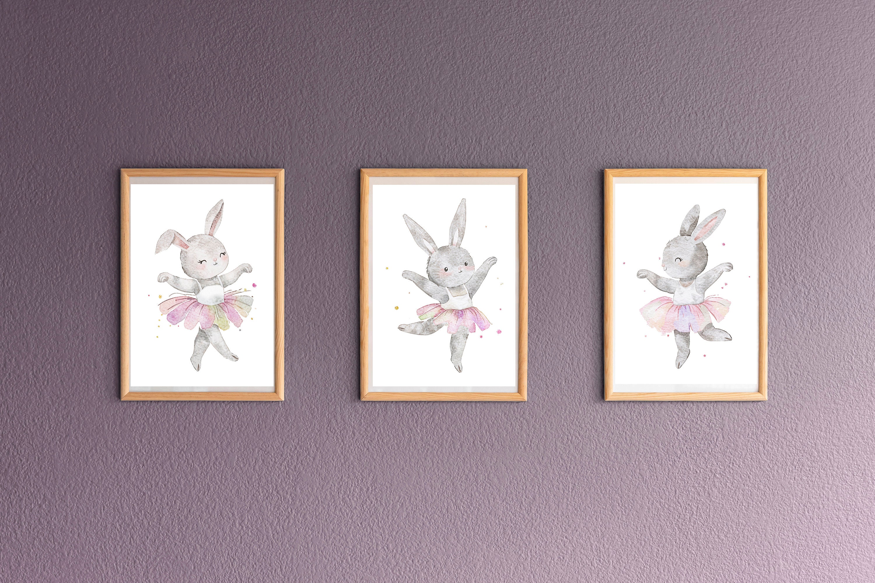 Ballerina Bunnies, Ballerina Rabbit,digital Wall Art, Dancing Bunny ...