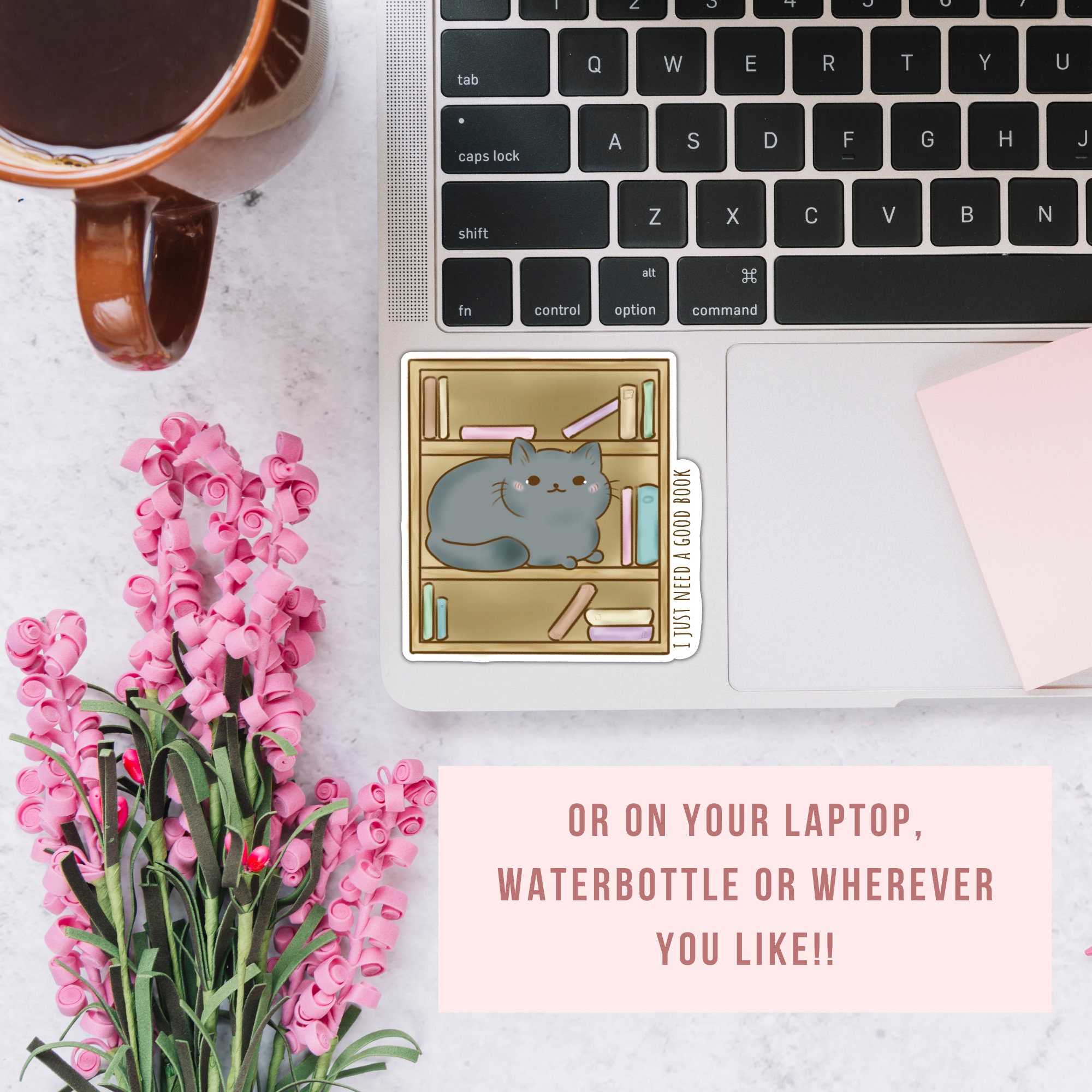 Comfortable Cat Sticker Cat Book Png Printable Sticker Kawaii Comfort Cat Printable - Etsy